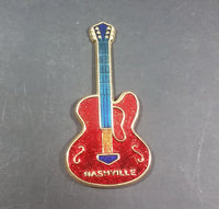 Nashville, Tennessee Red Blue Gold Guitar Shaped Fridge Magnet - Treasure Valley Antiques & Collectibles