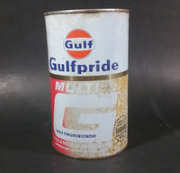 Vintage Gulf Gulfpride Multi-G Low Ash SAE 0W-30 Motor Oil Metal Can - Treasure Valley Antiques & Collectibles