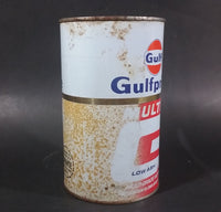 Vintage Gulf Gulfpride Multi-G Low Ash SAE 0W-30 Motor Oil Metal Can - Treasure Valley Antiques & Collectibles