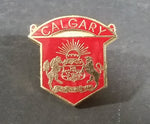 City of Calgary Coat of Arms Red and Gold Enamel Lapel Pin - 1884 Onwards 1894 - Treasure Valley Antiques & Collectibles