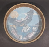 Clarence A. Wells Port Simpson, B.C. Aboriginal Art Eagle and Salmon Deer Hide Rimmed Drum Print - Treasure Valley Antiques & Collectibles