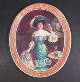 Vintage 1970s Pepsi Cola "Lady Gibson" Oval Orange Border Beverage Serving Tray - Treasure Valley Antiques & Collectibles