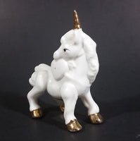 Vintage Gift Craft White Unicorn with Golden Horn Decorative Ceramic Figurine - Treasure Valley Antiques & Collectibles