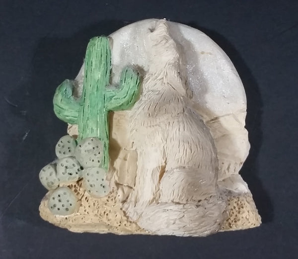 1993 Coyote and Cactus Animal Magnetism Fridge Magnet - United Design Corp Noble, OK, USA - Treasure Valley Antiques & Collectibles