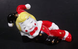 Decorative Ceramic Jester Laying Down Sleeping Dreaming Figurine w/ Red & Black Costume - Treasure Valley Antiques & Collectibles