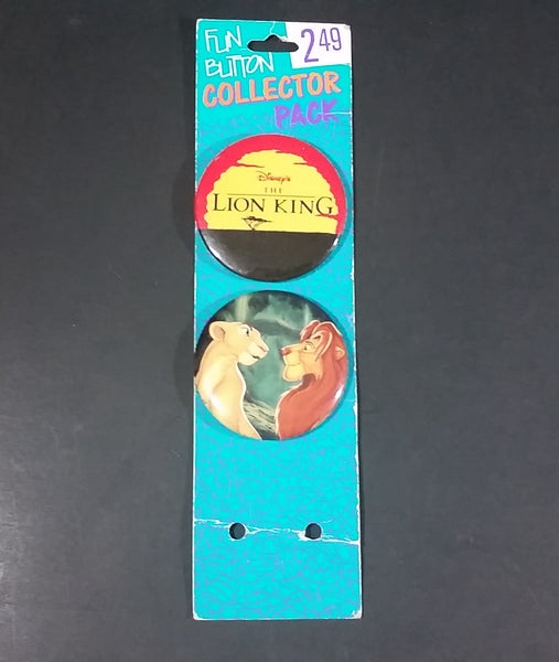 1992 Disney The Lion King Movie Film Fun Button Pin Collector Pack of 2 (Missing the 3rd) - Treasure Valley Antiques & Collectibles