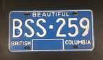 Early 1980s Beautiful British Columbia Blue with White Letters Vehicle License Plate - Treasure Valley Antiques & Collectibles