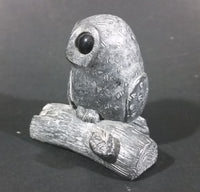 A Wolf Original Barn Owl On A Log Soapstone Carved Sculpture Ornament w/ Original Sticker - Treasure Valley Antiques & Collectibles
