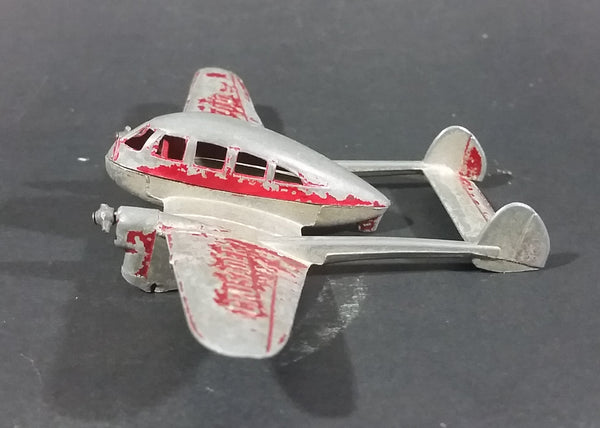 Antique 1937 Tootsie Toys Crusader X-110 Twin Propeller Aircraft Airplane Red Die Cast - Treasure Valley Antiques & Collectibles
