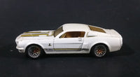 2013 Hot Wheels 1968 Ford Mustang Shelby GT 500 White w/ Black & Gold stripes Die Cast Toy Car - Treasure Valley Antiques & Collectibles