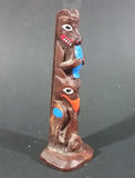 Authentic Alaska Craft Carved Wooden 5" Totem Pole Travel Souvenir Collectible - Treasure Valley Antiques & Collectibles