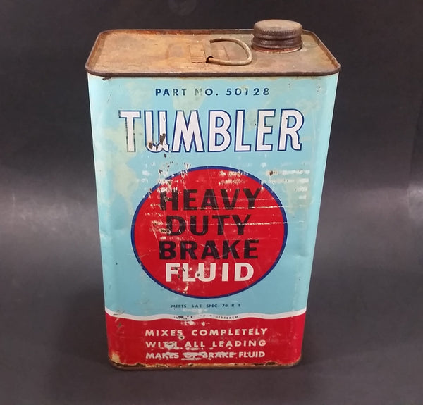 Vintage Tumbler Heavy Duty Brake Fluid Part No. 50128 Automotive Vehicle Metal Can w/ Lid - Treasure Valley Antiques & Collectibles