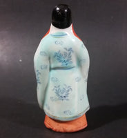 Vintage Chinese Wiseman in a Light Blue Robe with Red Item in Hand Figurine - Treasure Valley Antiques & Collectibles