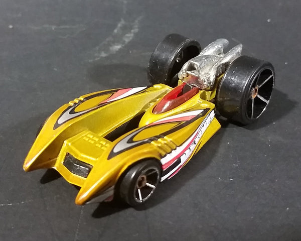 2009 Hot Wheels Duel Fueler Yellow Metalflake Mustard Die Cast Toy Car Vehicle