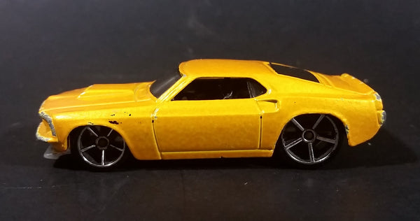 2007 Hot Wheels 1969 Ford Mustang Yellow No. 4/36 Die Cast Toy Muscle Car Vehicle - Treasure Valley Antiques & Collectibles