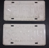 1978 Beautiful British Columbia White with Blue Letters Vehicle License Plate Set of 2 RCF 152 - Treasure Valley Antiques & Collectibles