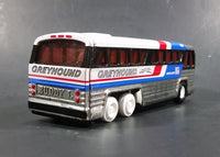 1979 Buddy L 4950 Americruiser Greyhound Bus Pressed Steel Toy Car Vehicle - Missing 2 Tires - Treasure Valley Antiques & Collectibles