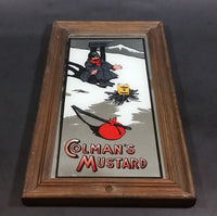 Rare Colman's "To Klondike" Mustard Wood Framed Advertising Mirror - Treasure Valley Antiques & Collectibles