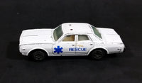 1980s Yatming Dodge Monaco White Rescue Die Cast Toy Car Emergency Vehicle - Treasure Valley Antiques & Collectibles
