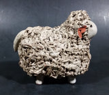 Vintage Red Clay Detailed Grey Sheep Figurine - Treasure Valley Antiques & Collectibles