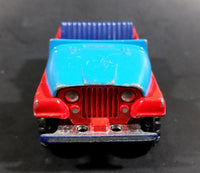 Vintage Corgi Juniors Jeep CJ-5 Red & Blue 1:36 Scale Die Cast Toy Car Vehicle - Treasure Valley Antiques & Collectibles