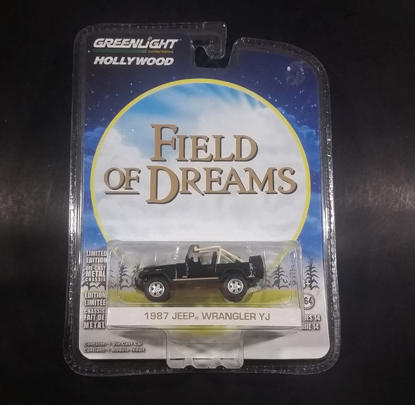 Greenlight Hollywood Collectibles Field of Dreams Movie 1987 Jeep Wrangler YJ Black Die Cast Toy Car - New in Package - 1:64 Scale - Treasure Valley Antiques & Collectibles