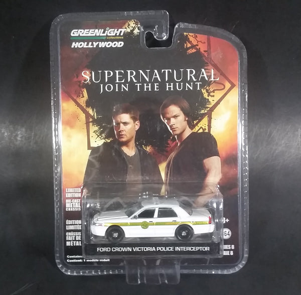 Greenlight Hollywood Collectibles Supernatural Ford Crown Victoria Police Interceptor White Die Cast Toy Car - Treasure Valley Antiques & Collectibles