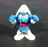 2005 Schleich Germany Peyo Smurf Dracula Halloween Costume 2 1/4" PVC Figurine - Treasure Valley Antiques & Collectibles
