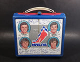 Very Rare 1976 NHLPA NHL Ice Hockey Players Association Blue Red Signatures Lunch Box (No Thermos) - Treasure Valley Antiques & Collectibles
