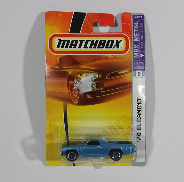 2008 Matchbox Heritage Classics 1970 Chevrolet El Camino SS Metalflake Light Blue Die Cast Toy Car 8/8 M5320-0719 New In Package - Treasure Valley Antiques & Collectibles