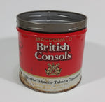 Vintage Macdonald British Consols Extra Fine Cut Cigarette Tobacco Red and White Tin No Lid - Treasure Valley Antiques & Collectibles