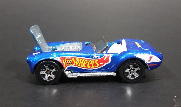 1998 Hot Wheels Race Team Series IV Shelby Cobra 427 S/C Blue #1 Die Cast Toy Car Vehicle - Opening Hood - Treasure Valley Antiques & Collectibles