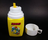 Vintage Collectible 1980s Thermos Brand Smurfs Blue Lunchbox with Yellow 8 oz Thermos - Treasure Valley Antiques & Collectibles