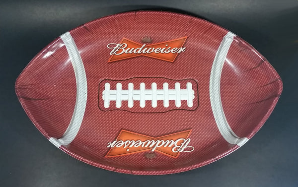 Budweiser Beer American Football Shaped Plastic Serving Platter Tray Sports Collectible - Treasure Valley Antiques & Collectibles