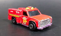 1986 Hot Wheels Workhorses Rescue Ranger Red Fire Truck Die Cast Toy Car Vehicle - Yellow lights - Treasure Valley Antiques & Collectibles