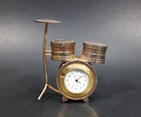 Small Miniature Novelty Drum Set Alpine Quartz Desk Clock Ornament - Needs Battery - Some Wear - Treasure Valley Antiques & Collectibles
