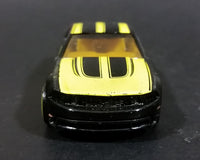 2010 Hot Wheels Garage Ford Mustang GT Black w/ Yellow Stripes Die Cast Toy Car Vehicle - Treasure Valley Antiques & Collectibles