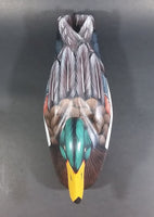 Vintage Mallard Duck Bird Hand Painted 12" Wooden Carved Decorative Decoy - Treasure Valley Antiques & Collectibles