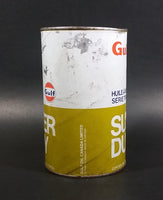 Vintage Gulf Super Duty Series 3 Heavy Duty Motor Oil 1.13L Can Full Never Opened Cardboard with Metal Ends - Treasure Valley Antiques & Collectibles