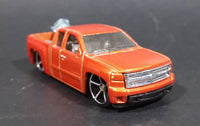 2007 Hot Wheels New Models Chevy Silverado Truck Orange Die Cast Toy Car Vehicle - Treasure Valley Antiques & Collectibles