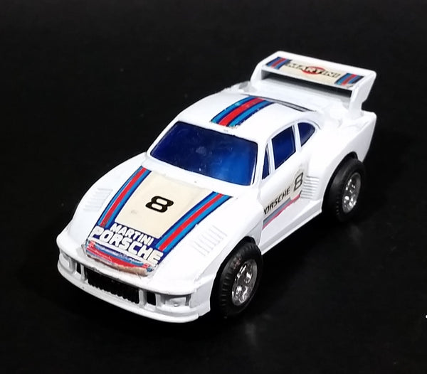 Vintage Martini Porsche #8 White Pullback Friction Race Car Die Cast Toy Vehicle - Made in Hong Kong - Treasure Valley Antiques & Collectibles