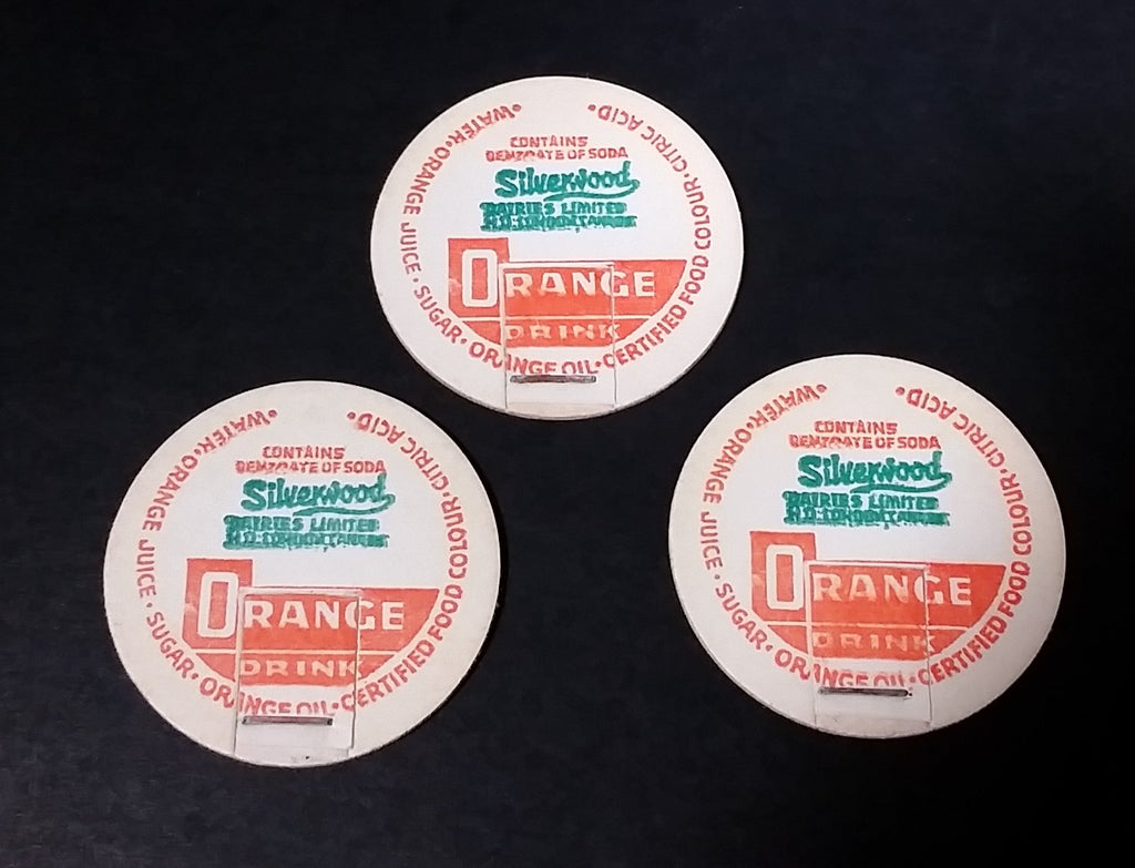 3 Vintage Silverwood Dairies Orange Drink Milk Bottle Caps – Treasure ...