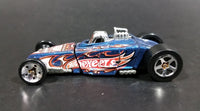 2003 Hot Wheels First Editions Tire Fryer Metalflake Blue Die Cast Toy Car Hot Rod Vehicle - Treasure Valley Antiques & Collectibles