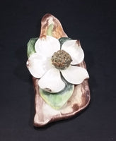 1970s Fable Vancouver, B.C. Canada Dogwood Flower Ceramic Pottery Wall Hanging - Treasure Valley Antiques & Collectibles