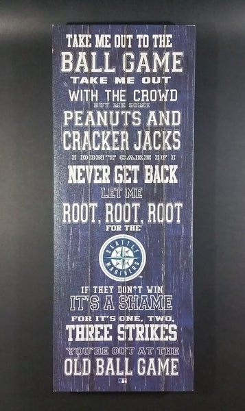 Seattle Mariners MLB Baseball Fence Board Style Take Me Out To The Ball Game Canvas Frame Print Wall Decor - Treasure Valley Antiques & Collectibles