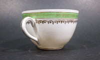 Imperial Crown China Austria Double Handle Tea Cup With Green and Golden Trim - Treasure Valley Antiques & Collectibles
