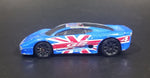 2003 Hot Wheels Flag Flyers British Jaguar XJ220 Blue Die Cast Toy Car Vehicle - Treasure Valley Antiques & Collectibles