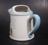 Vintage Holly Hobbie Blue Girl White Ceramic Flower Watering Can Collectible - Treasure Valley Antiques & Collectibles