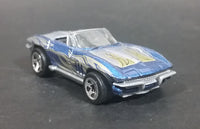 2002 Hot Wheels '65 Corvette Convertible Metallic Blue Die Cast Toy Car Vehicle - Treasure Valley Antiques & Collectibles