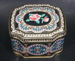 Collectible Beautifully Decorated Pink Rose Flower Storage Container Tin - Treasure Valley Antiques & Collectibles